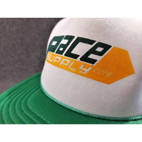Pace Supply Corp. Vintage Trucker Hat Green Adjustable Snapback Ferrare Line - Picture 2 of 12